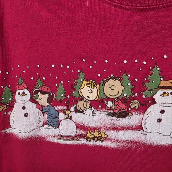 Vintage Peanuts Holiday T-Shirt Size Small Charlie Brown Snoopy Christmas - Picture 6 of 8